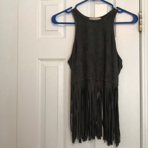Suede tank top cropped